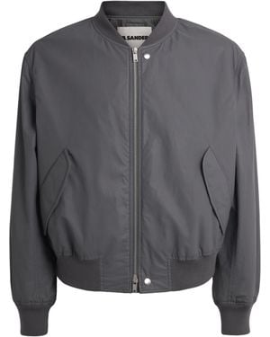Jil Sander Cotton Padded Bomber Jacket - Grey