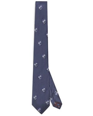 Paul Smith Silk Floral Tie - Blue