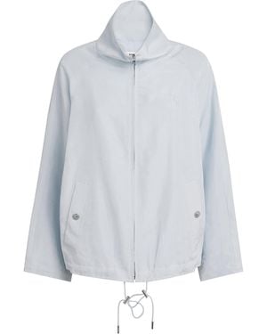 Sandro Embroidered Funnel-Neck Jacket - Blue