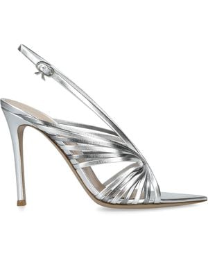 Gianvito Rossi Leather Muse Sandals 105 - White