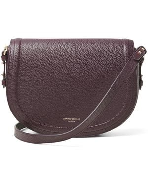 Aspinal of London Leather Stella Cross-Body Satchel - Purple