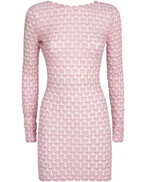 Missoni Metallic Backless Mini Dress - Pink