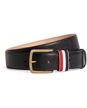 Thom Browne Leather Tricolour Belt - Black