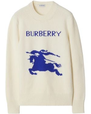 Burberry Wool-Cashmere Ekd Sweater - White