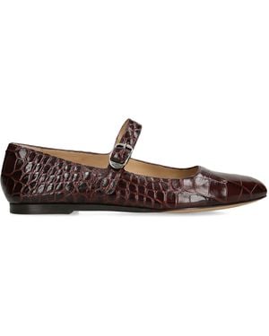 Le Monde Beryl Leather Mary Jane Ballet Flats - Brown