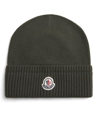 Moncler Virgin Wool-Cashmere Beanie - Green