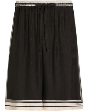 Dolce & Gabbana Silk Wide-Leg Shorts - Black