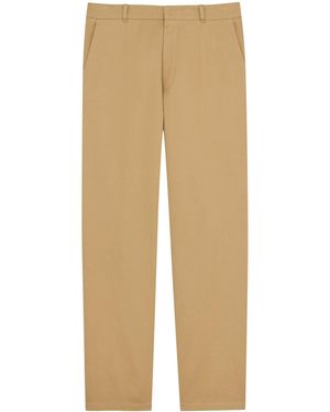 Saint Laurent Cotton Straight Chinos - Natural