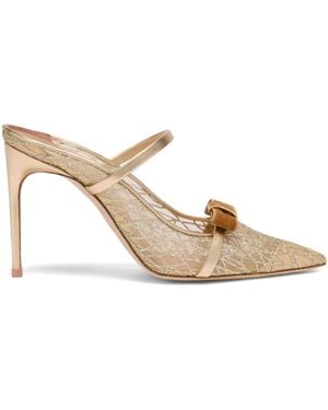 Malone Souliers Glittered Aurora Heeled Mules 90 - Natural