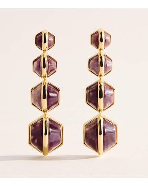 Eddie Borgo Plated Inlaid Honeycomb Earrings - Pink