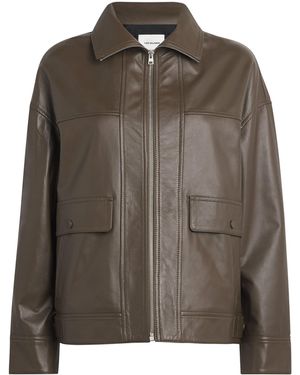 Yves Salomon Flight Leather Jacket - Brown