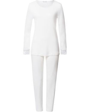 Hanro Cotton Lace-Trim Pyjama Set - White
