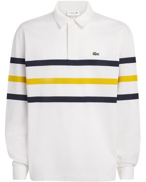 Lacoste Cotton Stripe Rugby Polo Shirt - White