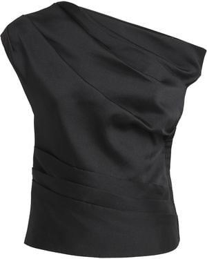 Self-Portrait Taffeta Off-The-Shoulder Blouse - Black