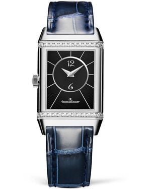 Jaeger-lecoultre Stainless Steel And Diamond Reverso Classic Duetto Watch - Blue