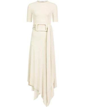 Alaïa Satin Belted Midi Dress - White