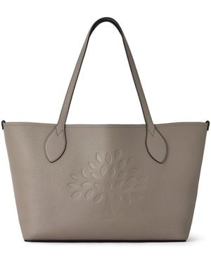 Mulberry Leather Tree Tote Bag - Grey