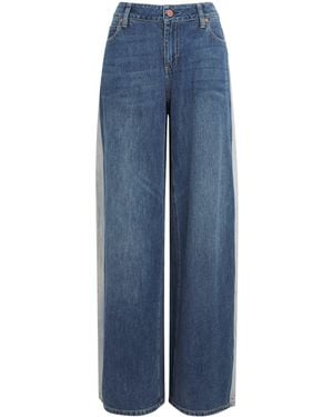 Alice + Olivia Bleached Stu Wide-Leg Jeans - Blue
