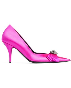 Balenciaga Satin Avenue Palazzo Pumps 90 - Pink