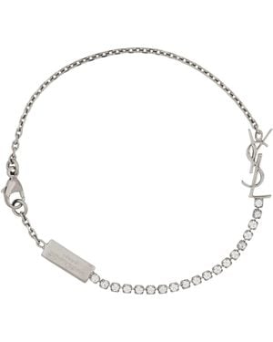 Saint Laurent Embellished Cassandre Bracelet - Metallic