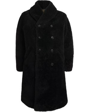 Polo Ralph Lauren Shearling Cabot Overcoat - Black