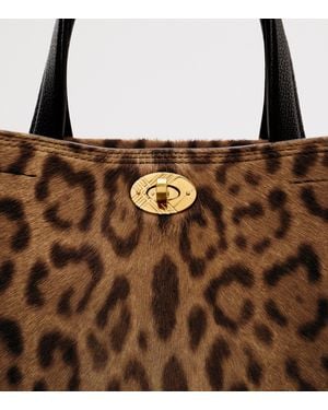 Burberry Mini Calf Hair Cotswolds Tote Bag - Brown