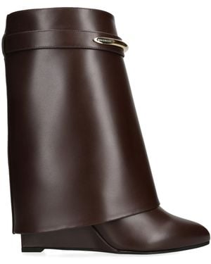 Givenchy Shark 95 Leather Ankle Boots - Brown