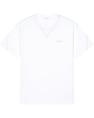 Givenchy Cotton Contrast-Stitch Logo T-Shirt - White