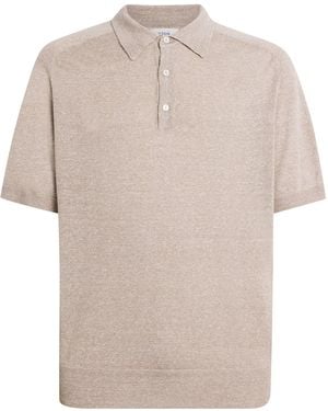 Eton Cotton-Linen Polo Shirt - White