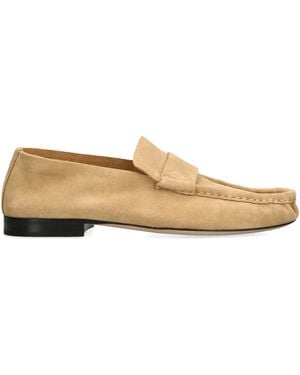 The Row Soft Suede Loafers - Natural
