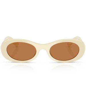 Miu Miu Acetate Oval Mu06Zs Sunglasses - Natural