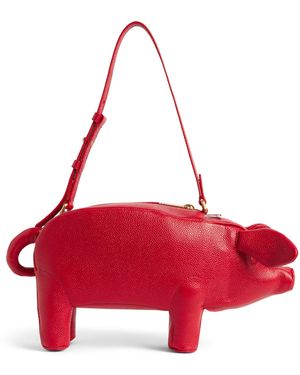 Thom Browne Leather Baby Pig Top-Handle Bag - Red