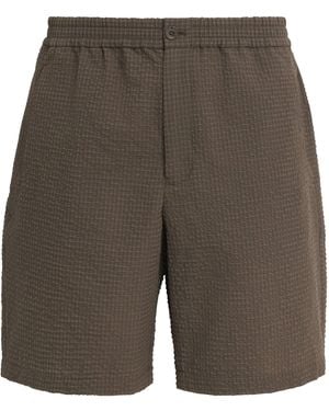 Emporio Armani Seersucker Bermuda Shorts - Grey