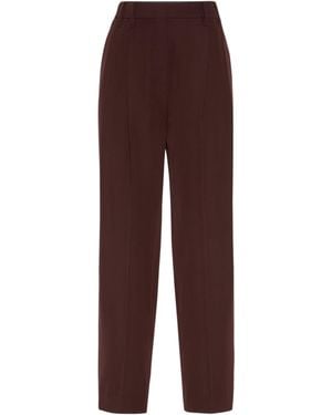 Brunello Cucinelli Virgin Wool-Cotton Slouchy Pants - Purple