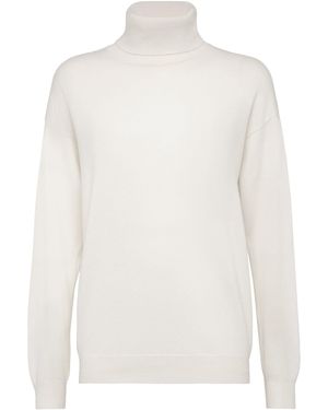 Brunello Cucinelli Cashmere Turtleneck Sweater - White