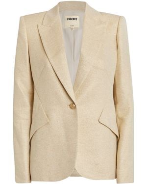 L'Agence Linen-Cotton Chamberlain Blazer - Natural