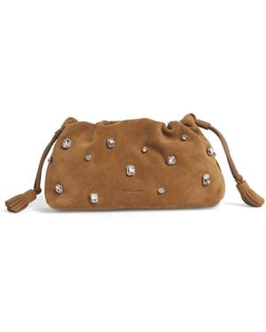 Veronica Beard Small Suede Stash Cross-Body Bag - Brown