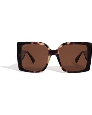 Max Mara Acetate Tortoiseshell Oversized Square Sunglasses - Brown