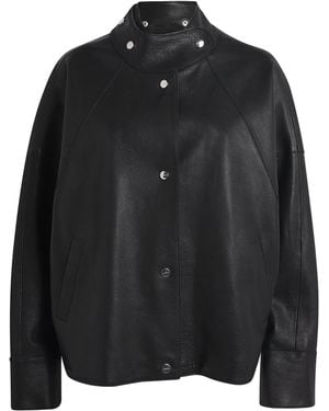 Aeron Salem Oversized Leather Jacket - Black
