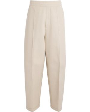 Ami Paris Twill Wide-Leg Joggers - Natural