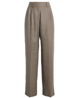 Blazé Milano Virgin Wool Check Fox Tailored Trousers - Grey