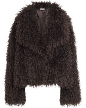 Source Unknown Faux Fur Hathi Jacket - Black