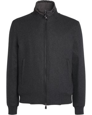 Corneliani Cashmere-Blend Vest-Lined Bomber Jacket - Black