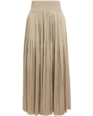 JOSEPH Satin Pleated Rabat Midi Skirt - Natural