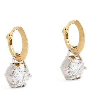 Jade Trau And Diamond Sienna Huggie Earrings - Metallic