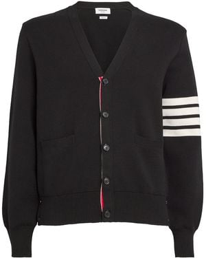 Thom Browne Milano-Stitch V-Neck Cardigan - Black