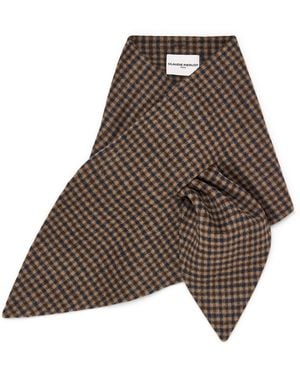 Claudie Pierlot Wool-Blend Check Scarf - Brown