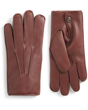 Dents Leather Fur-Lined Lumley Gloves - Brown