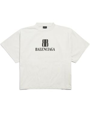 Balenciaga Cotton Cropped Logo T-Shirt - White