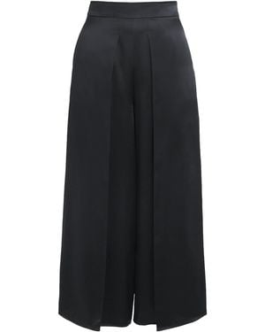 Eleventy Silk Pleated Cropped Trousers - Black